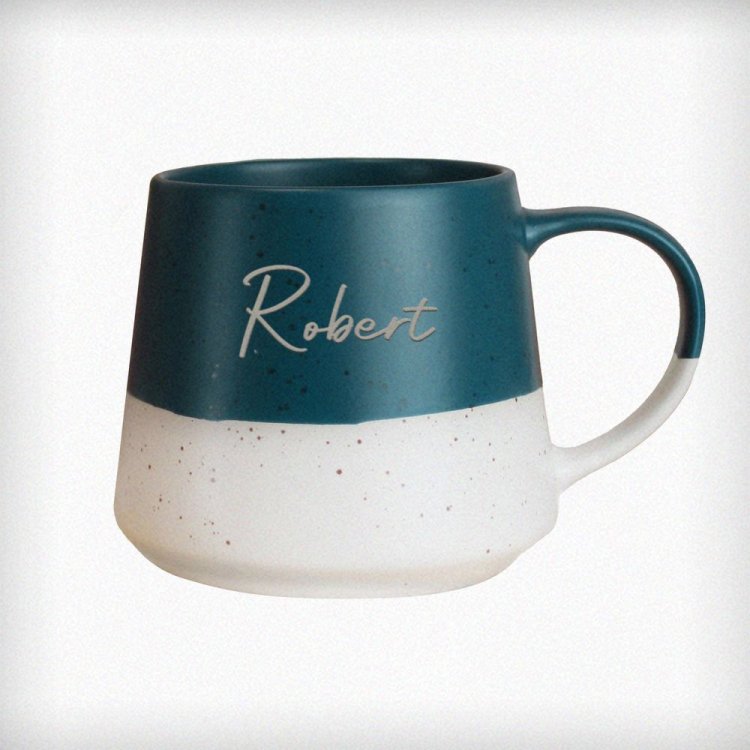 Modal Additional Images for Personalised Name Blue Speckled Ceramic Mug