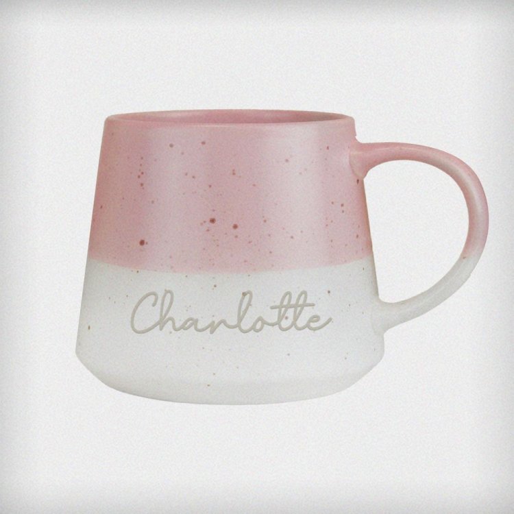 Modal Additional Images for Personalised Name Pink Speckled Ceramic Mug