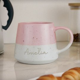 (image for) Personalised Name Pink Speckled Ceramic Mug