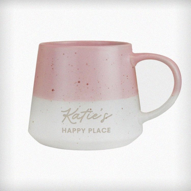 Modal Additional Images for Personalised Message Pink Speckled Ceramic Mug