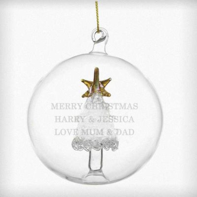 (image for) Personalised Glass Christmas Tree Bauble