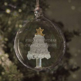 (image for) Personalised Glass Christmas Tree Bauble