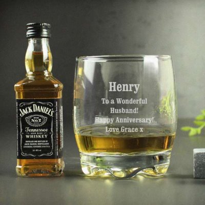 (image for) Personalised Tumbler and Whiskey Miniature Set