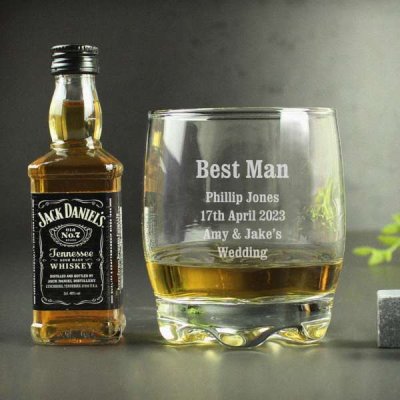 (image for) Personalised Tumbler and Whiskey Miniature Set