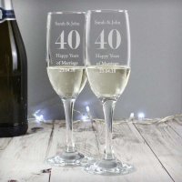 (image for) Personalised Anniversary Pair of Flutes with Gift Box