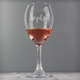 (image for) Personalised Name Only Engraved Wine Glass