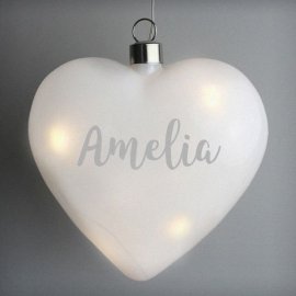 (image for) Personalised Name Only LED Hanging Glass Heart