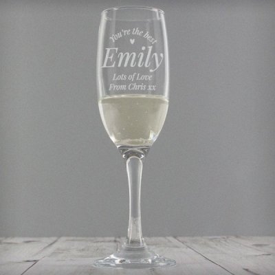 (image for) Personalised You Are The Best Flute Glass