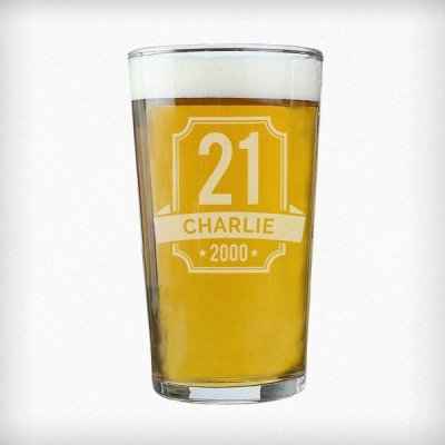 (image for) Personalised Big Age & Name Birthday Pint Glass