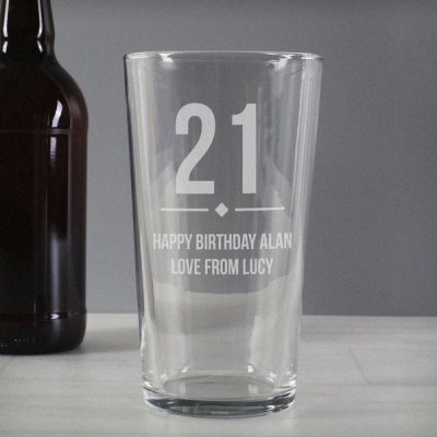 (image for) Personalised Big Age Birthday Pint Glass