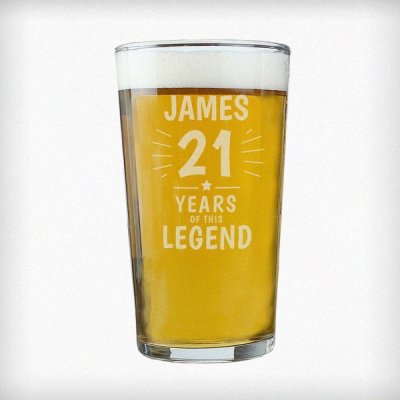(image for) Personalised Years of This Legend Birthday Pint Glass