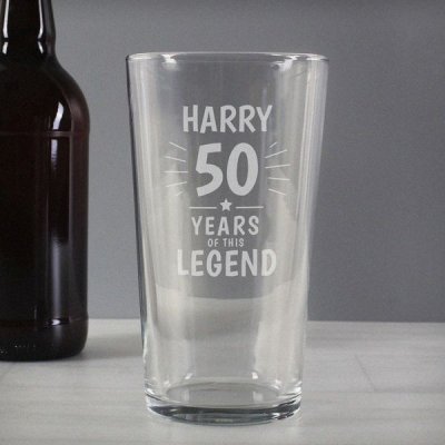 (image for) Personalised Years of This Legend Birthday Pint Glass