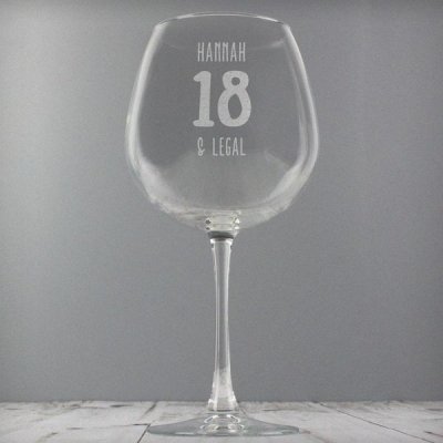(image for) Personalised Big Age Bottle of Wine Glass