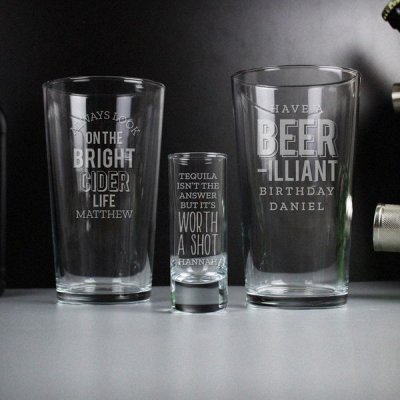 (image for) Personalised Beer-Illiant Birthday Pint Glass