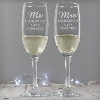 (image for) Personalised Mr & Mrs Pair of Flutes