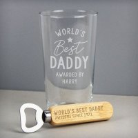 (image for) Personalised 'World's Best' Pint Glass & Bottle Opener