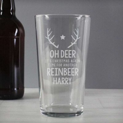 (image for) Personalised Time For A Reinbeer Pint Glass