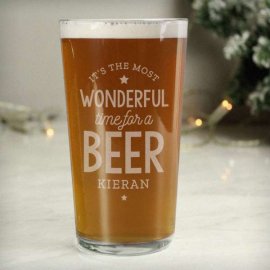 (image for) Personalised Wonderful Time For A Beer Pint Glass