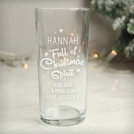 (image for) Personalised Full Of Christmas Spirit Hi Ball Glass