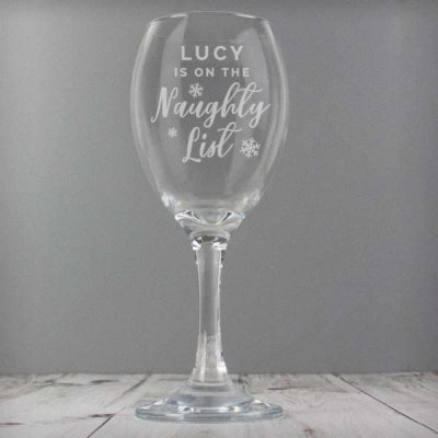 (image for) Personalised I'm On The Naughty List Wine Glass