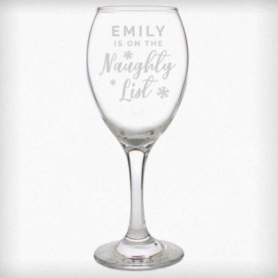(image for) Personalised I'm On The Naughty List Wine Glass