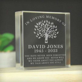 (image for) Personalised In Loving Memory Family Tree Crystal Token
