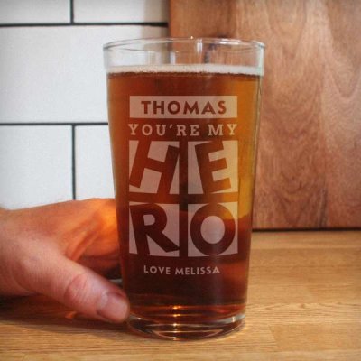 (image for) Personalised My Hero Pint Glass