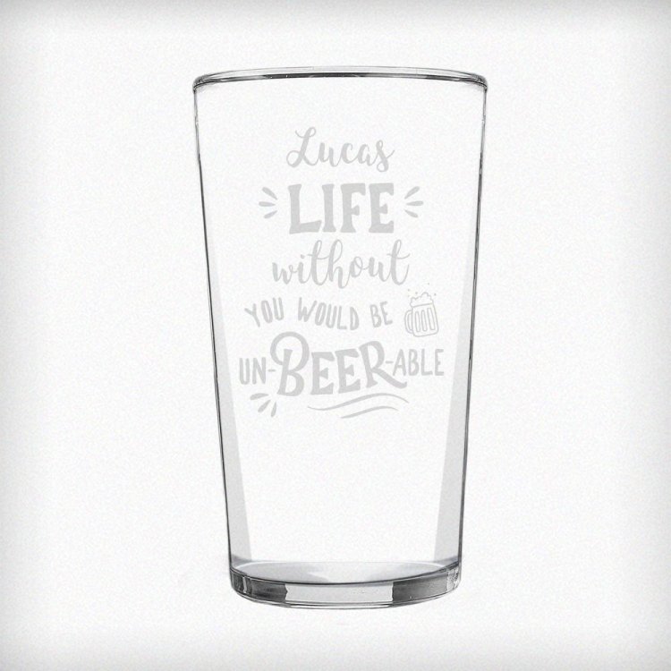 Modal Additional Images for Personalised Un-beer-able Pint Glass