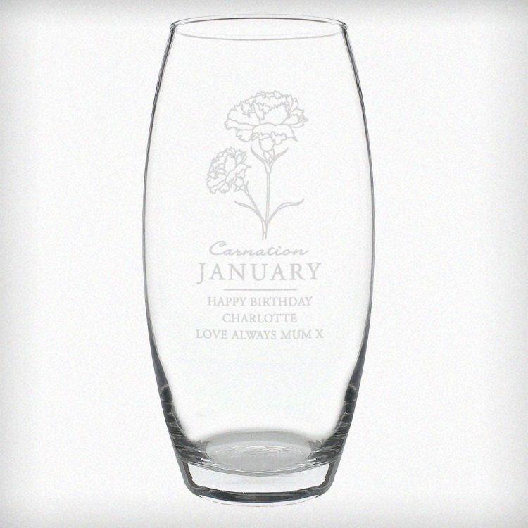 Modal Additional Images for Personalised January Birth Flower Bullet Vase