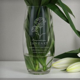 (image for) Personalised January Birth Flower Bullet Vase