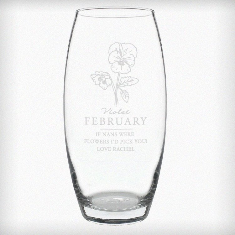 Modal Additional Images for Personalised February Birth Flower Bullet Vase