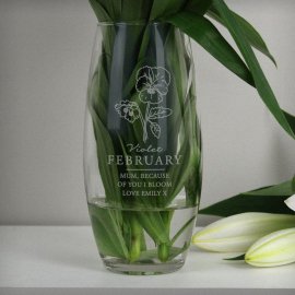 (image for) Personalised February Birth Flower Bullet Vase
