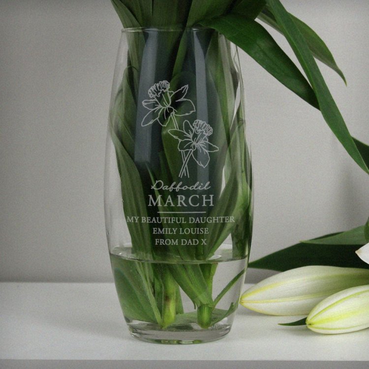 Modal Additional Images for Personalised March Birth Flower Bullet Vase