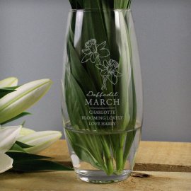 (image for) Personalised March Birth Flower Bullet Vase