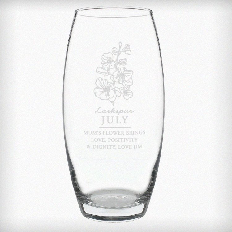 Modal Additional Images for Personalised July Birth Flower Bullet Vase