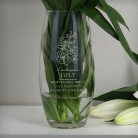 (image for) Personalised July Birth Flower Bullet Vase