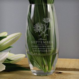 (image for) Personalised September Birth Flower Bullet Vase