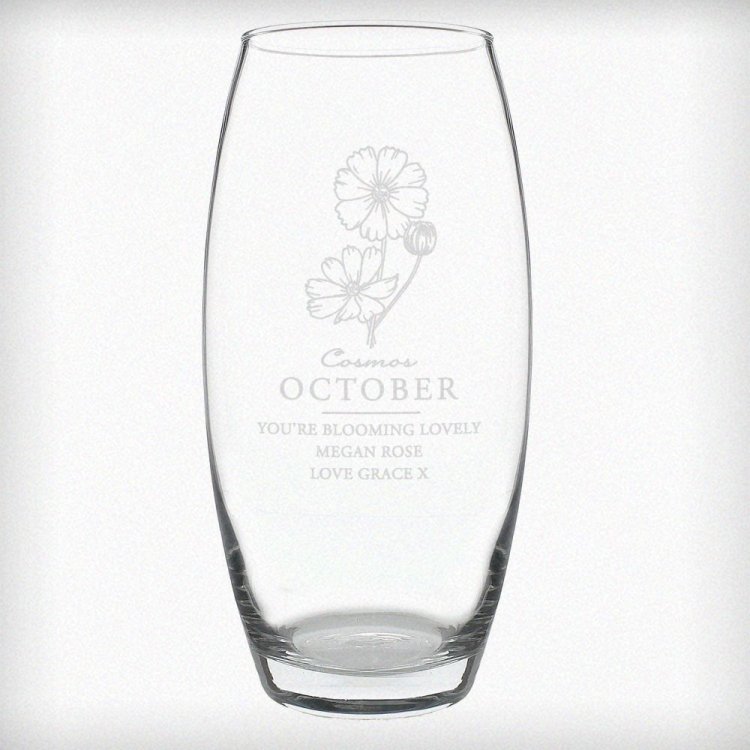 Modal Additional Images for Personalised October Birth Flower Bullet Vase