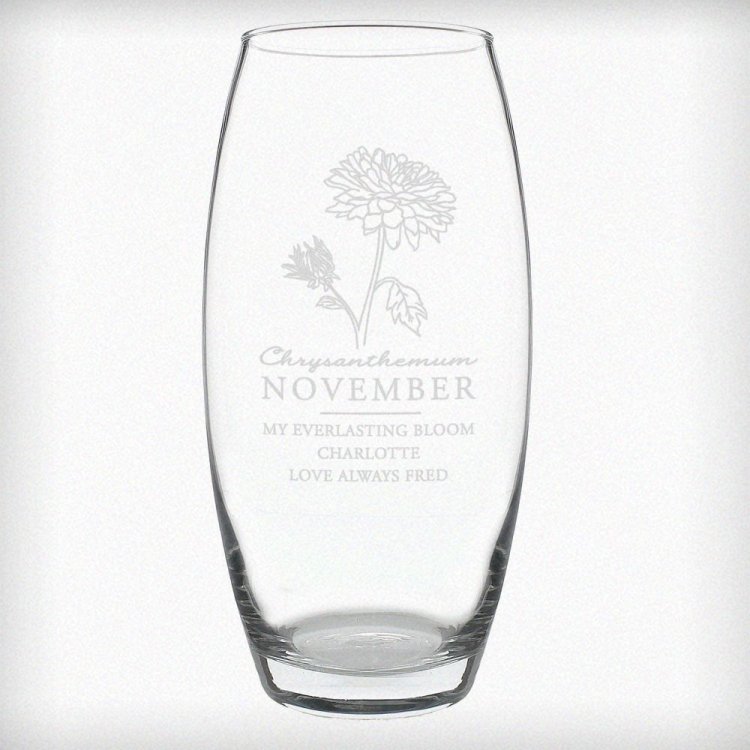 Modal Additional Images for Personalised November Birth Flower Bullet Vase