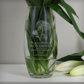 (image for) Personalised November Birth Flower Bullet Vase