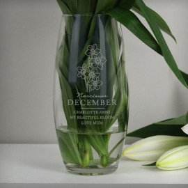 (image for) Personalised December Birth Flower Bullet Vase
