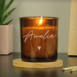 (image for) Personalised Amber Glass Candle