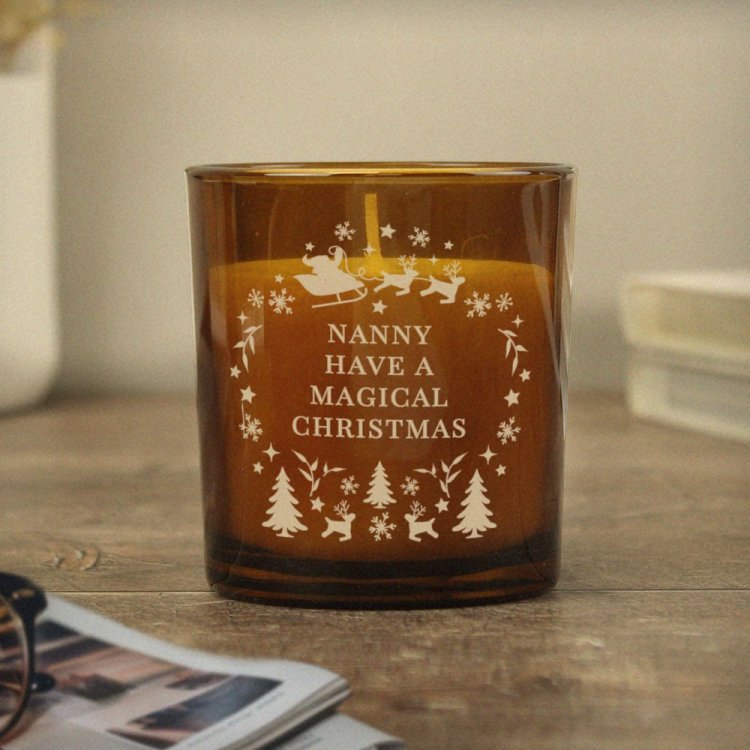 Modal Additional Images for Personalised Engraved Christmas Amber Glass Candle