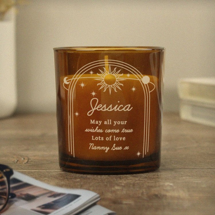 Modal Additional Images for Personalised Celestial Amber Glass Candle