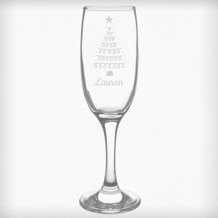 Modal Additional Images for Personalised Christmas Tree Glass Flute
