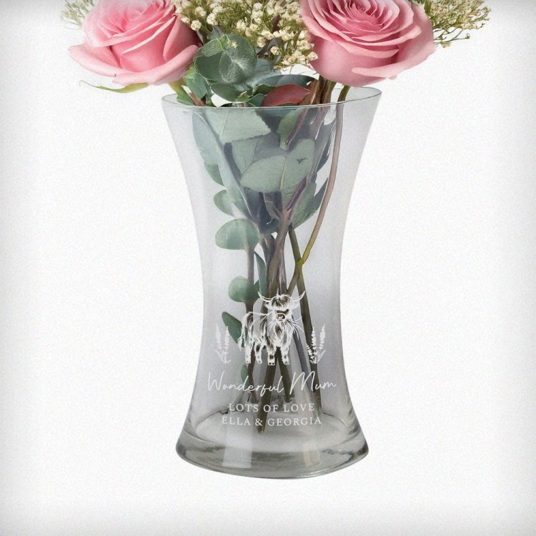 Modal Additional Images for Personalised Highland Cow Waisted Vase