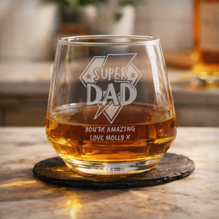 Modal Additional Images for Personalised Super Dad Tumbler Glass