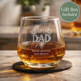 (image for) Personalised Super Dad Tumbler Glass