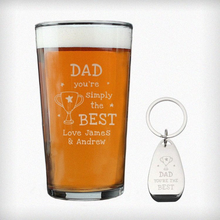 Modal Additional Images for Personalised Simply The Best Pint Glass & Bottle Opener