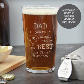 (image for) Personalised Simply The Best Pint Glass & Bottle Opener
